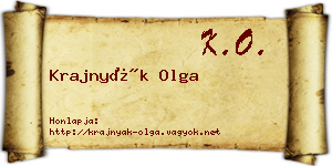 Krajnyák Olga névjegykártya
